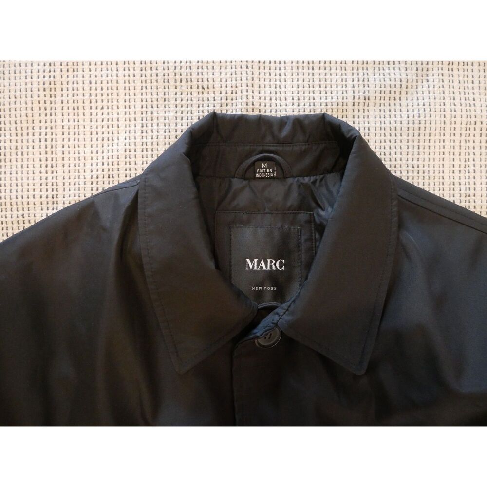 Vintage Marc New York Black Button Front Coat Jacket Size M